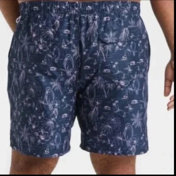 Goodfellow & Co Men's 7" Parrot Scenic Swim Trunks Medium - Picture 2 of 9